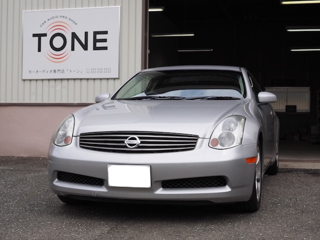 日産 スカイラインのスピーカー交換作業