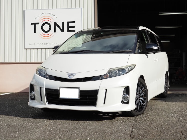 トヨタ エスティマ アンプ内蔵プロセッサー（ＤＳＰ）取り付け