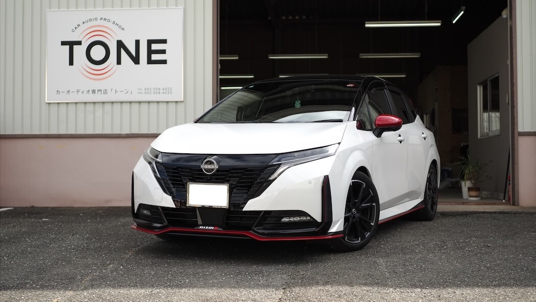 日産 オーラ スピーカー交換とサブウーファー取り付け